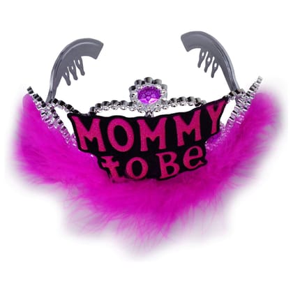 Mom to Be Tiara with Pink Fur