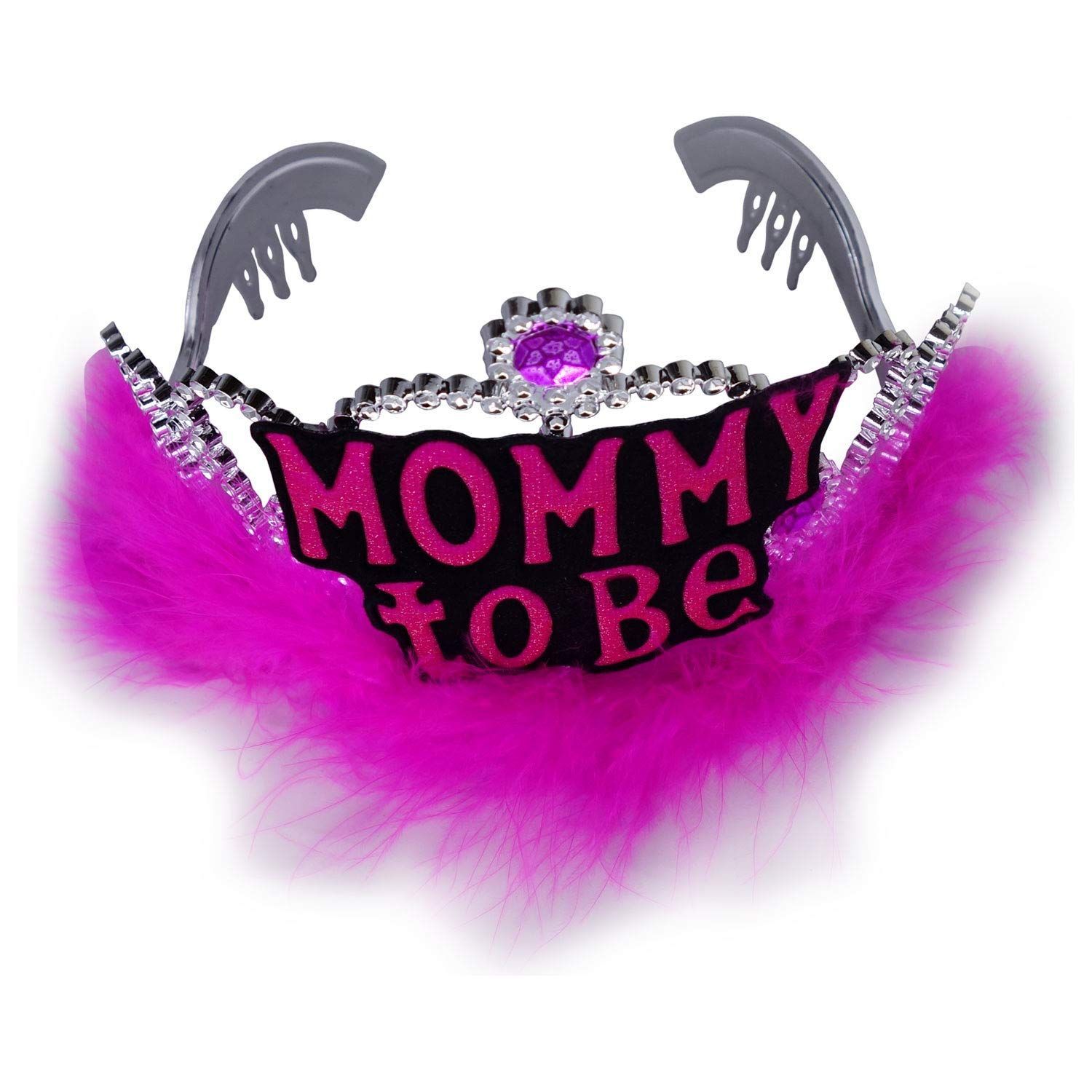 Mom to Be Tiara with Pink Fur