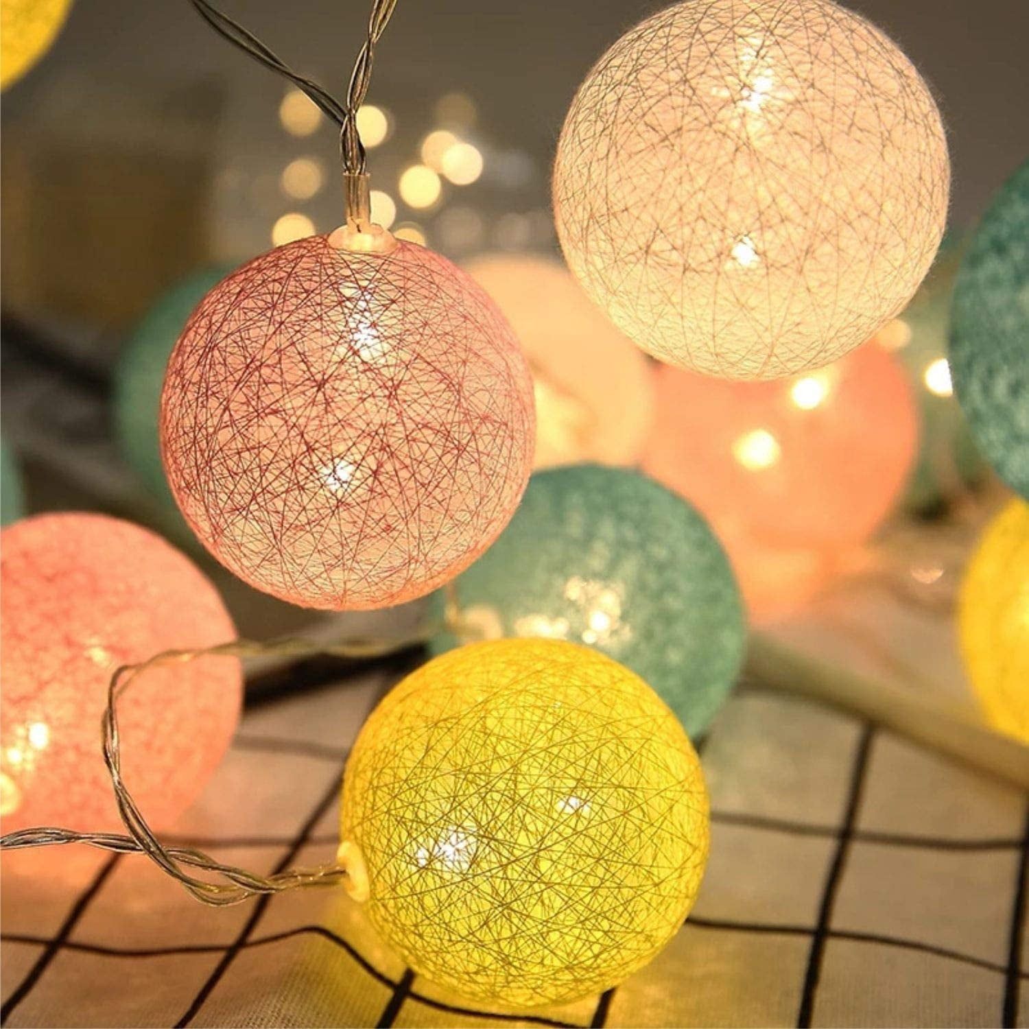 LED String Cotton Ball Lights