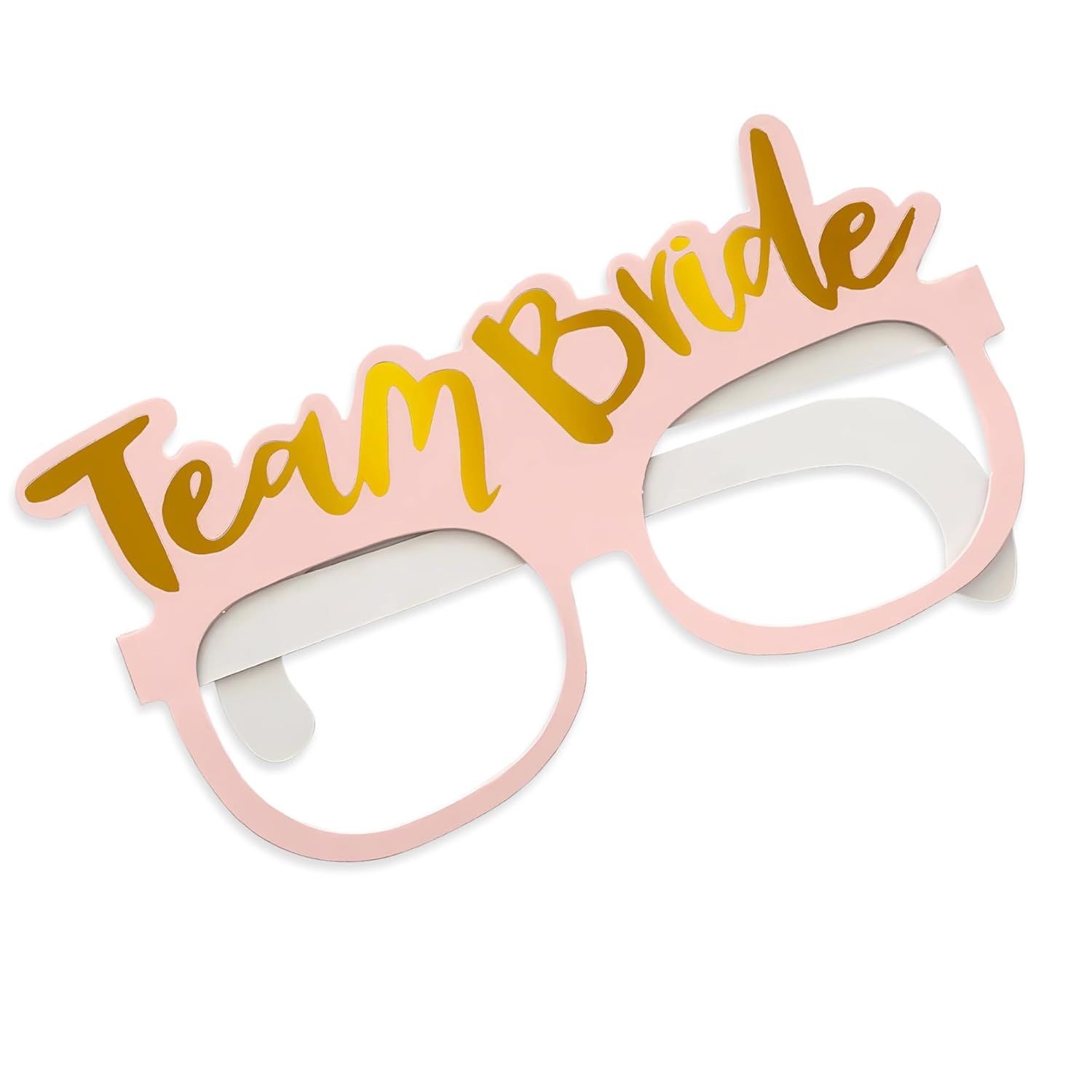 Team Bride Goggles Paper for Bridesmaid Props, Rose gold - Set of 6