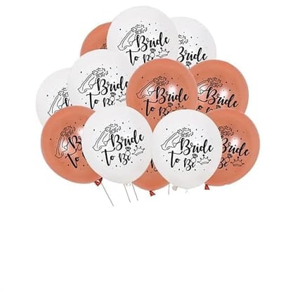 Bride To Be Printed Latex Balloons for Team Bride (Rose Gold & Silver)