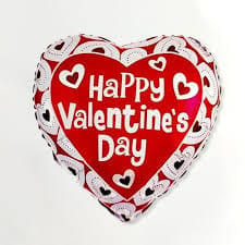 Heart Shape "Happy Valentine's Day" printed Foil Balloon