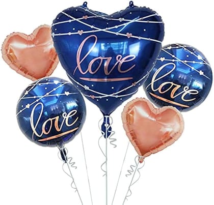 Love Foil Balloon Set Of 5 Pcs Anniversary Balloons