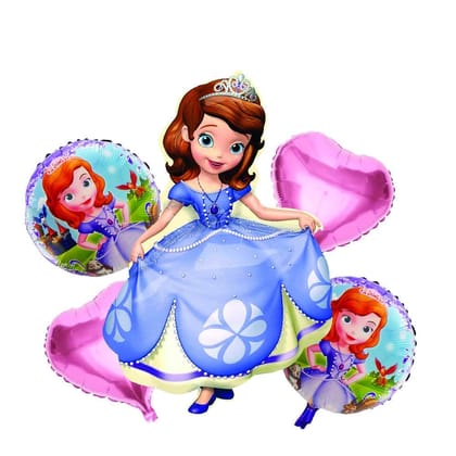 princess Foil Balloon Set of 5 pcs- kids Birthday, Chiller Party, baby shower Theme (Sofia)