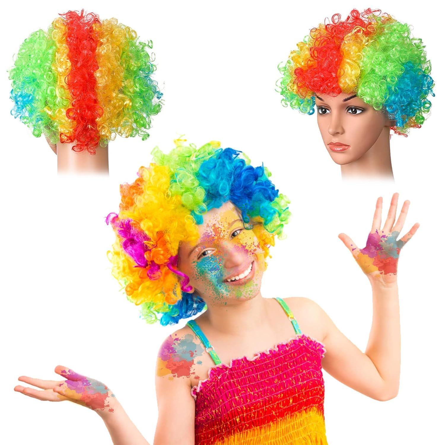 Colorful Hair Wigs for Men, Women, & Kids - Perfect for Holi celebration Pack of 2