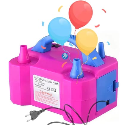 Electric Balloon Inflator With Dual Nozzles - Ideal For Birthday Parties, Multi-Color,1 Piece