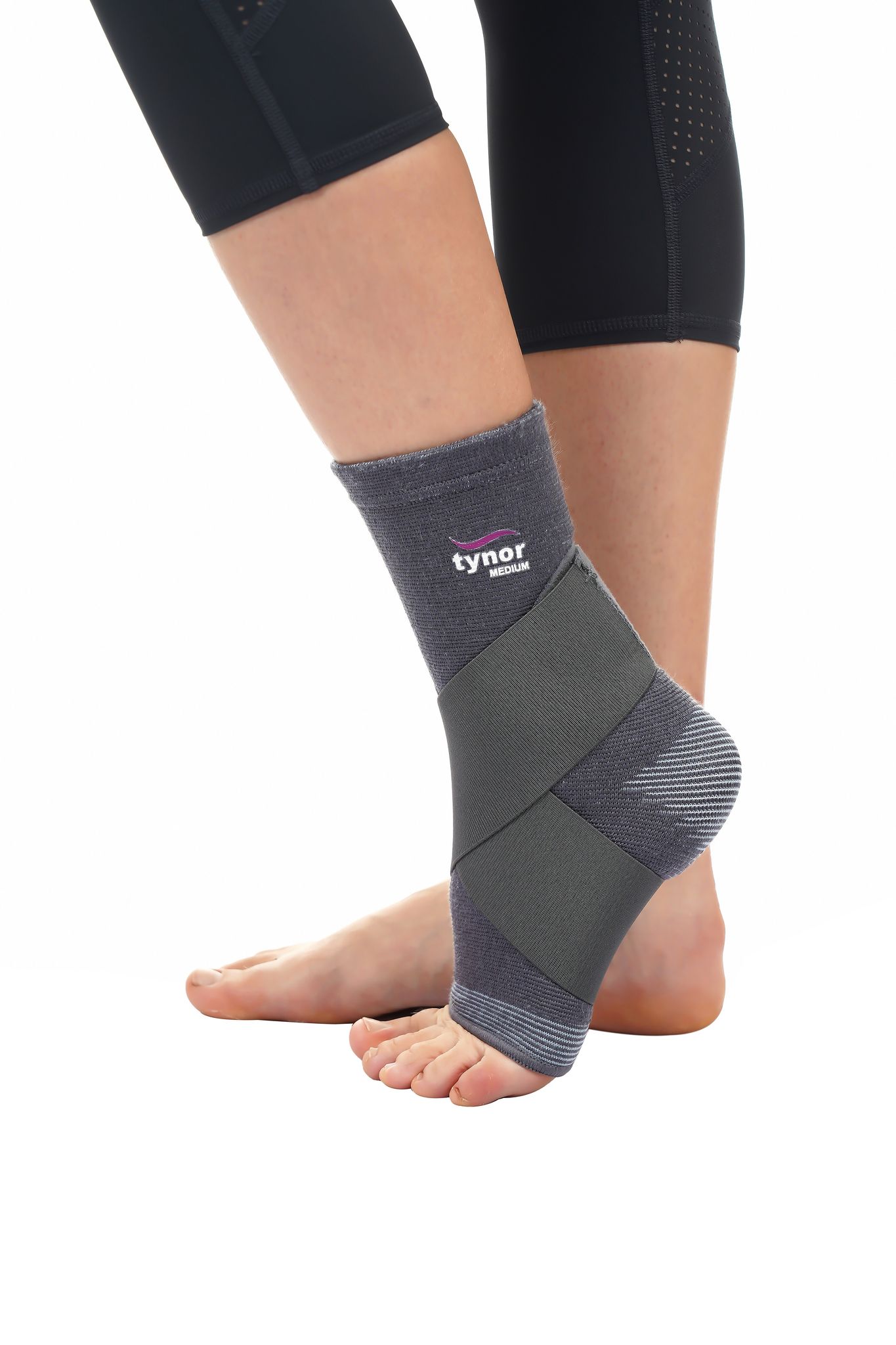 Tynor Ankle Binder, Grey, 1 Unit