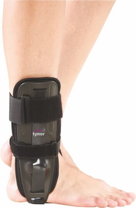 Tynor Ankle Splint, Black, Universal Size, 1 Unit