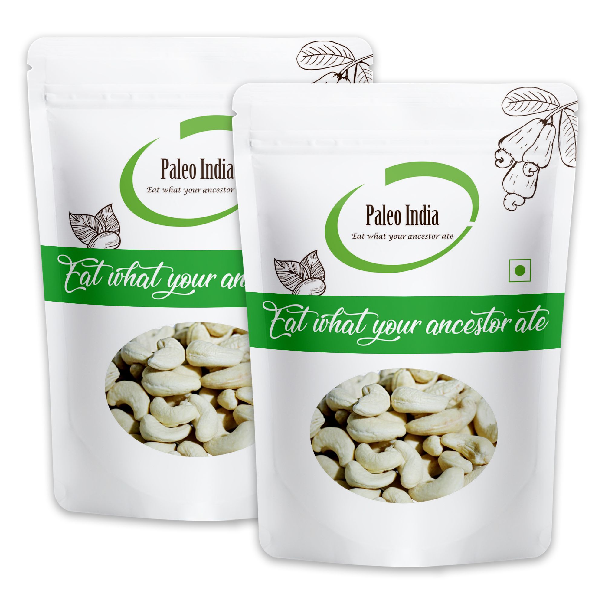 Paleo India 1kg Medium Size Cashews W320 Natural and Fresh Kaju Cashew