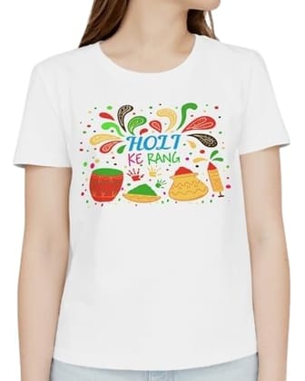 Women's Holi Ke Rang Printed T-Shirt