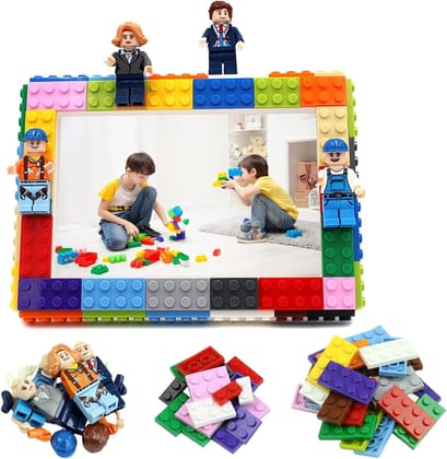 Building Blocks Theme Photo Frame with Figures and Blocks