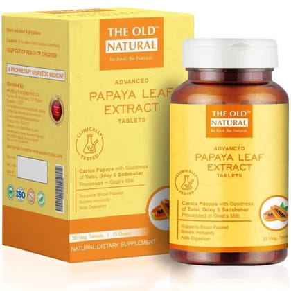 Papaya Leaf Extract Tablets Tablets | Carica Papaya With Goodness Of Tulsi, Giloy I Made In Goat Milk I Improve Blood Platelets Count (Pack of 1)