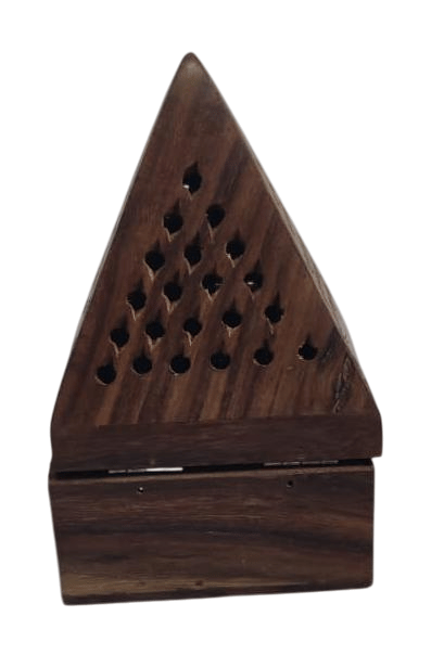 Handcrafted Wooden Incense Burner with intricate carvings