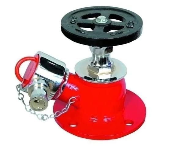 Fire Hydrant Valve 63mm Single Way Landing Valve SS Metal with Abs Cap and GI Chain (Pack of 1)