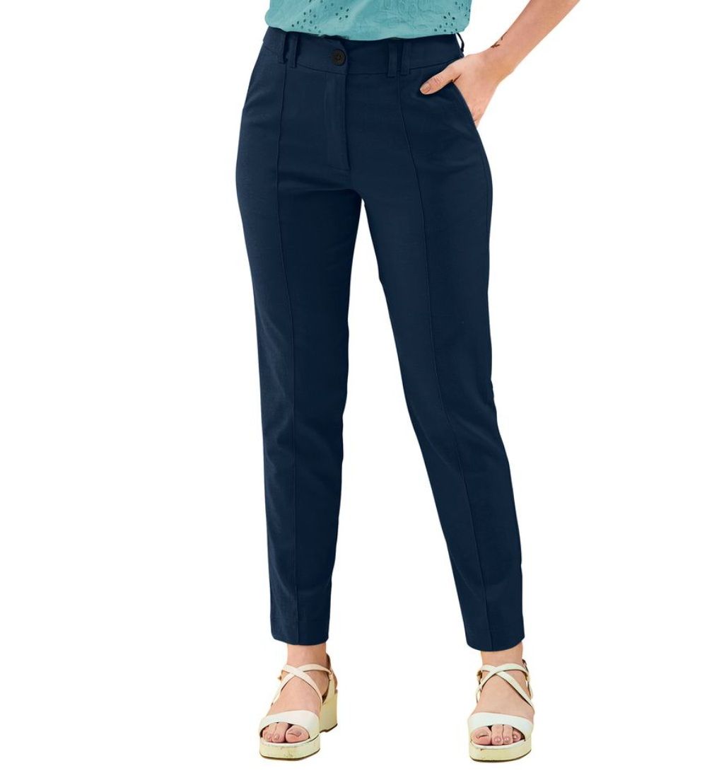 Women's Polyester Solid With Pocket Pant (Blue) PID56714