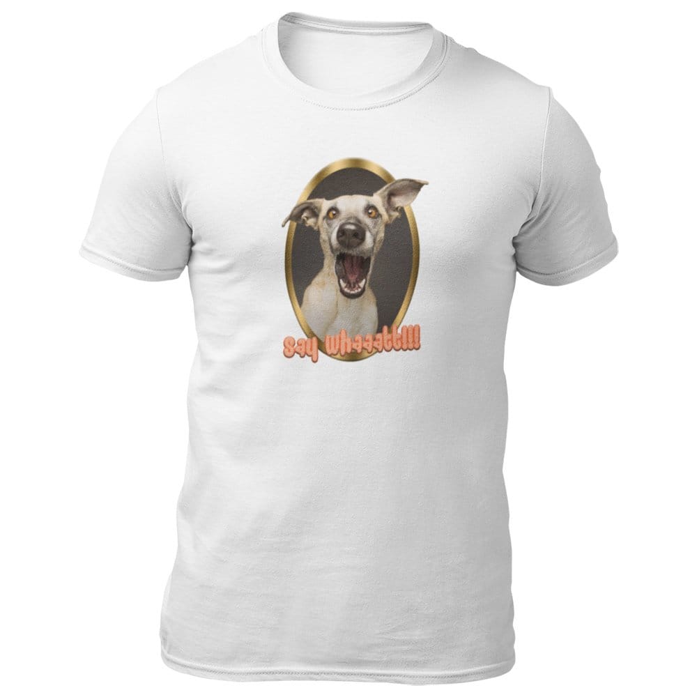 EqualLife Pure Cotton Bio-Washed T-Shirt Chest Printed-Slogan Funny Dog-Say What-Design-10-by ZingerTees-Men-EL9120461-M