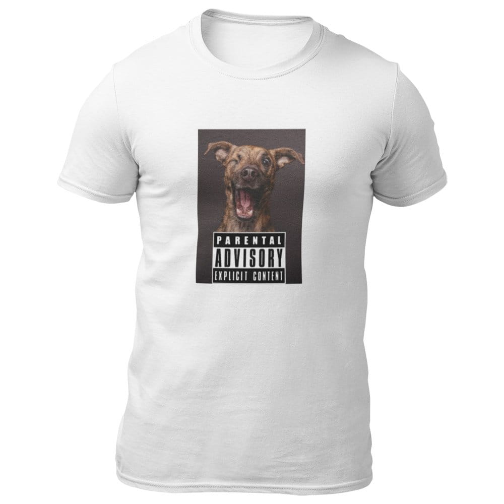 EqualLife Pure Cotton Bio-Washed T-Shirt Chest Printed-Slogan Funny Dog-Parental Advisory-Design-18-by ZingerTees-Men-EL9120469-M