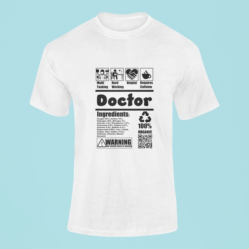 EqualLife Pure Cotton Bio-Washed T-Shirt Chest Printed-Doctor Humor Design-by ZingerTees--Men-EL9120061-M