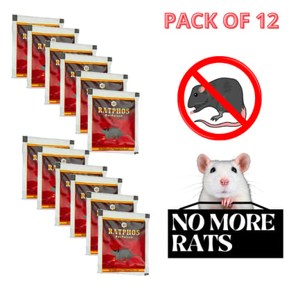 Rat Killer Powder | Rat Eliminator Zinc Phosphide 80% RB | Fast Acting Rat Killer (Pack Of 12)