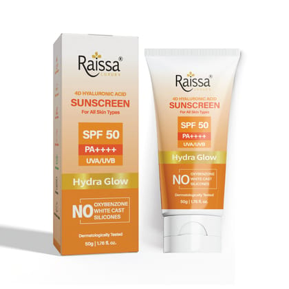 Raissa SPF 50 Sunscreen Face Cream - No Silicones, No Oxybenzone