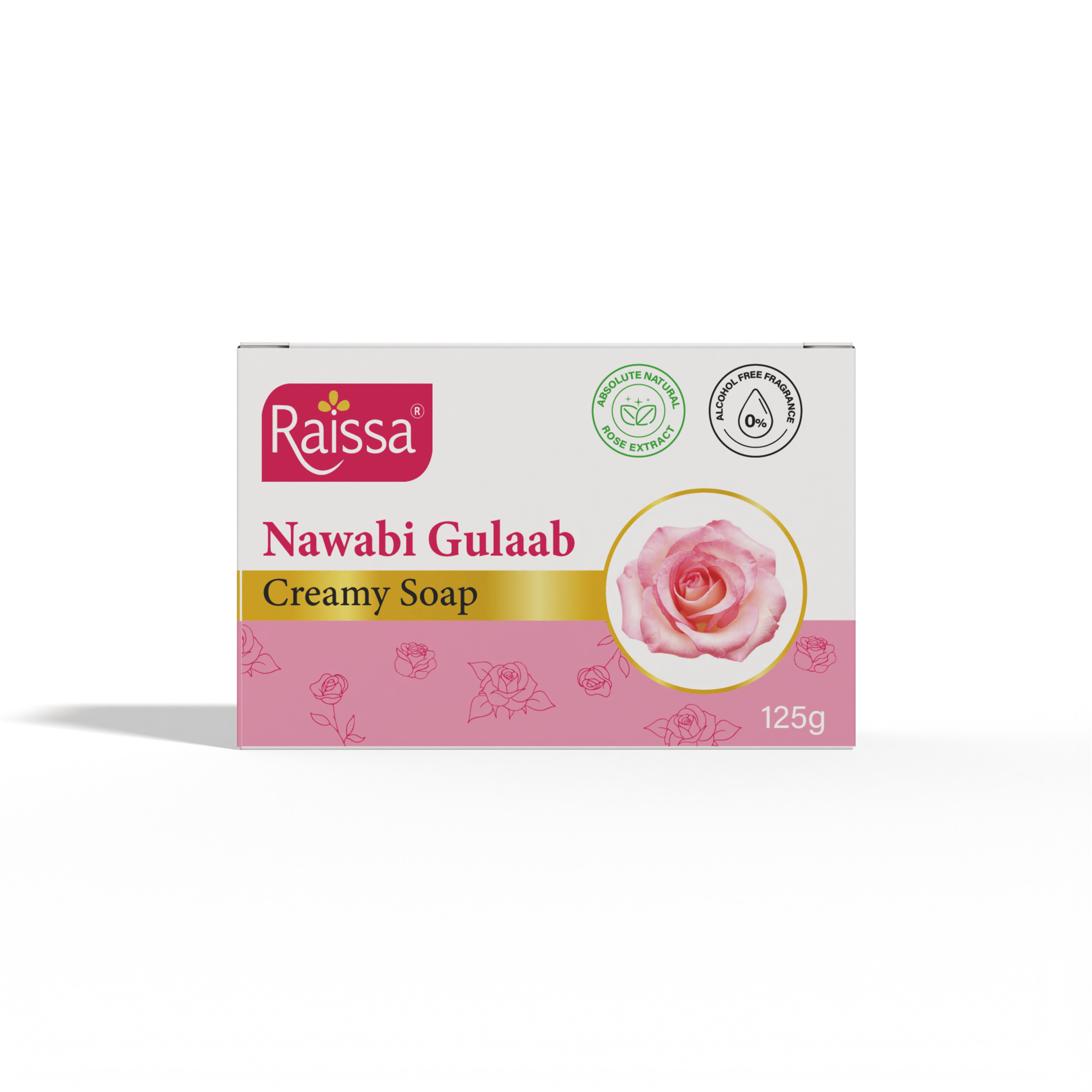 Raissa Cream Soap - Nawabi Gulaab, 125g