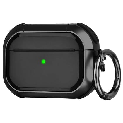 LIRAMARK Tough Rugged Hard Shell Armor case cover for Airpods Pro (2019), AirPods Pro 1st Generation (Black)