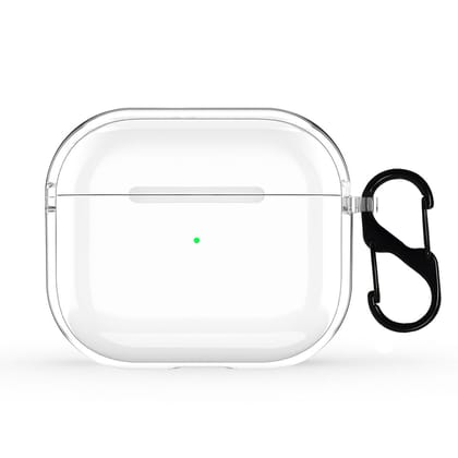 LIRAMARK Silicone Soft Case Cover with Buckle for Airpods Pro (2019), AirPods Pro 1st Generation (Transparent)