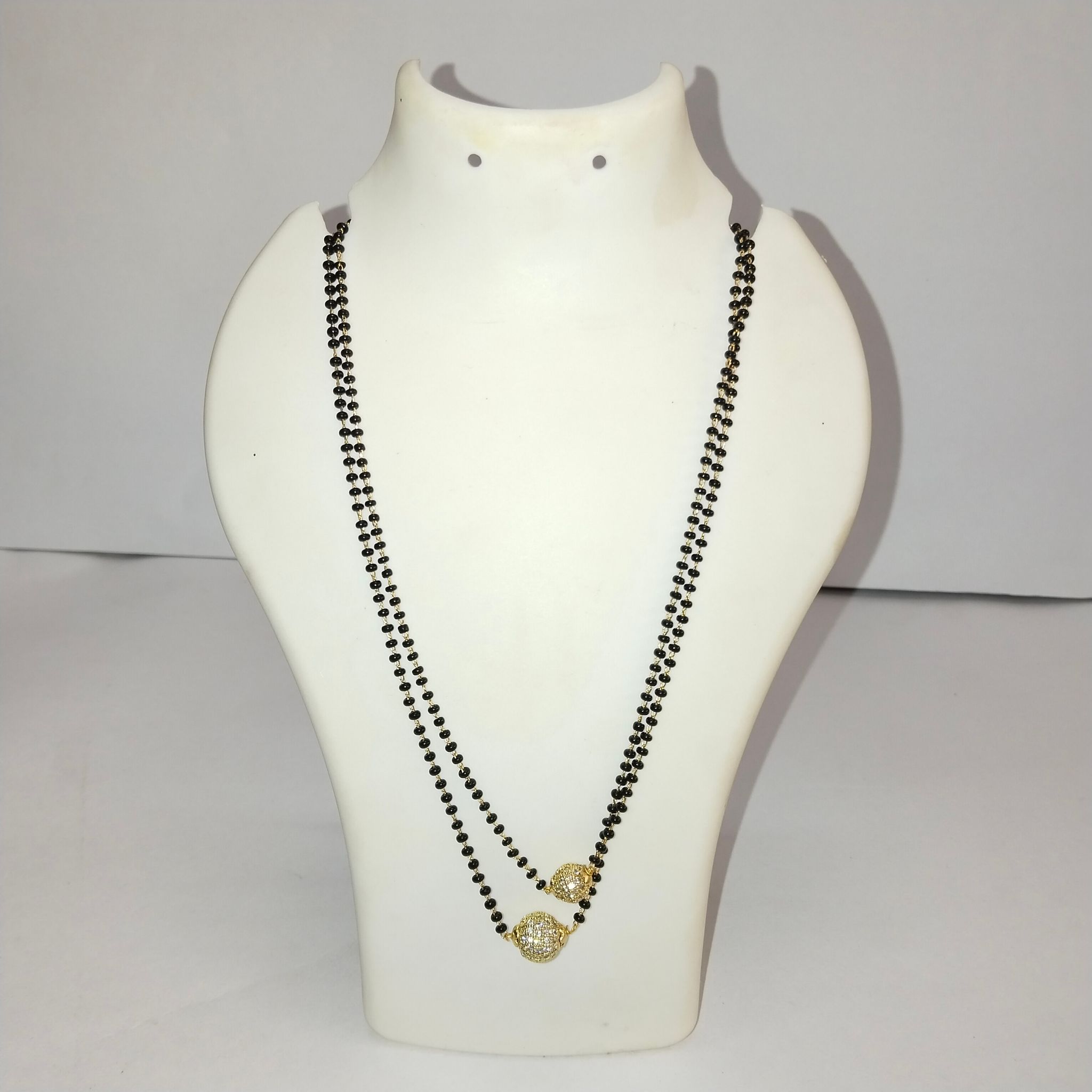  Black Beads Mangalsutra with Golden Beads for Women