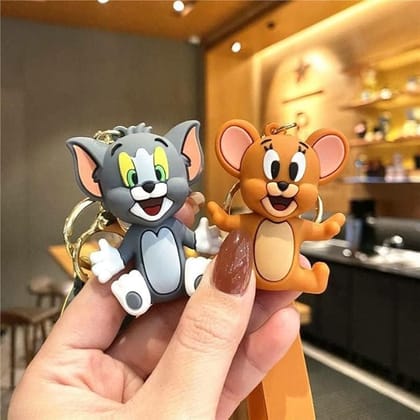 Tom and Jerry Cartoon Character Keychain Set - 2 Pack