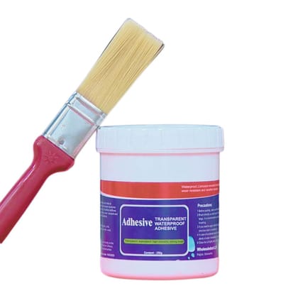 Transparent Waterproof Sealer - 250g, Clear Adhesive for Cracks, Leaks, and Gaps, Versatile Sealant for Wood, Metal, PVC, Concrete, Tiles, and More, Includes Applicator Brush for Easy Use