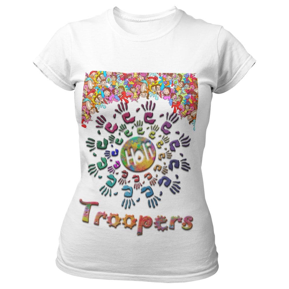 EqualLife Super Dry-fit Printed Jersey T-Shirt - Holi Celebration Series - Holi Troopers Design No.1-by ZingerTees-Women-EL9120302-F