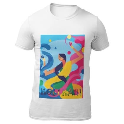 EqualLife Super Dry-fit Printed Jersey T-Shirt - Holi Celebration Series - Woman Playing Holi Design-by ZingerTees-Men-EL9120305-M