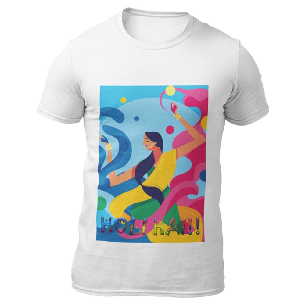 EqualLife Super Dry-fit Printed Jersey T-Shirt - Holi Celebration Series - Woman Playing Holi Design-by ZingerTees-Men-EL9120305-M