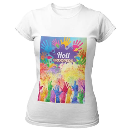 EqualLife Super Dry-fit Printed Jersey T-Shirt - Holi Celebration Series - Holi Troopers Design No.2-by ZingerTees-Women-EL9120308-F