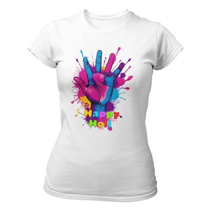 EqualLife Super Dry-fit Printed Jersey T-Shirt - Holi Design - 16 - Hand of Color-by ZingerTees-Women-EL9120514-F