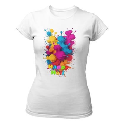 EqualLife Super Dry-fit Printed Jersey T-Shirt - Holi Design - 17 - Colors of Fun-by ZingerTees-Women-EL9120515-F