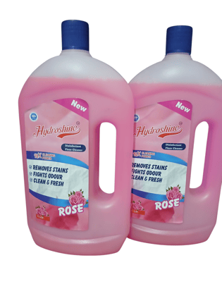 "Hydroshine Disinfectant Floor Cleaner, 1 Ltr, Rose" Pack of 2