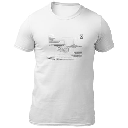 EqualLife Pure Cotton Bio-Washed Chest Printed T-Shirt - Sifi Series - Enterprise 1701-A - Star Trek Design 1 - by ZingerTees-Men-EL9120554-M