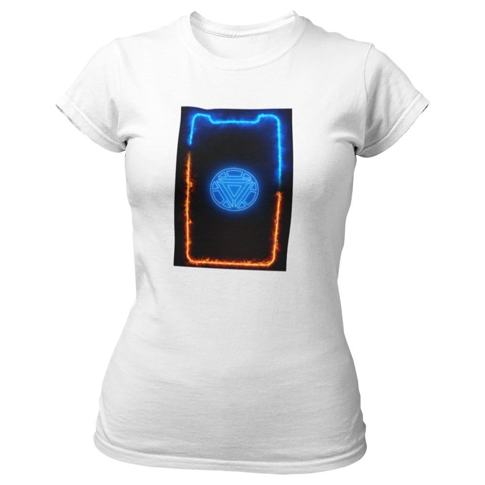 EqualLife Pure Cotton Bio-Washed T-Shirt Chest Printed-Iron Man Neon Icon Design-9-by ZingerTees-Women-EL9120420-F