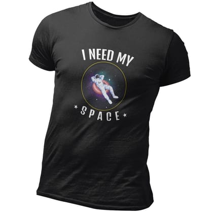 EqualLife Pure Cotton Bio-Washed T-Shirt Chest Printed-Funny Alien Message 2 - I Need My Space Design-by ZingerTees-Women-EL9120127-F