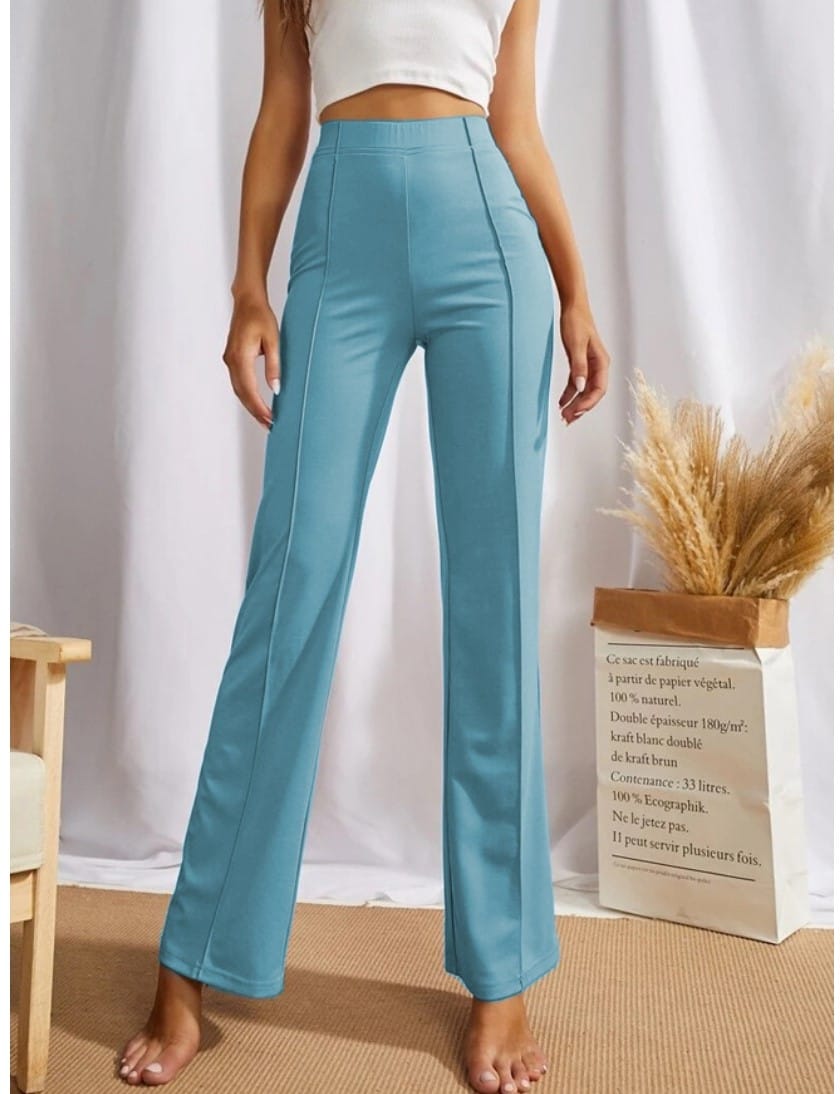 Women's Polyester Solid Regular Fit Pant (Pista) PID56857