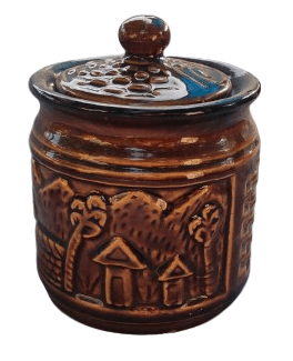  Ceramic Jar with Lid, Handcrafted Decorative Storage Container for Kitchen and Home Decor