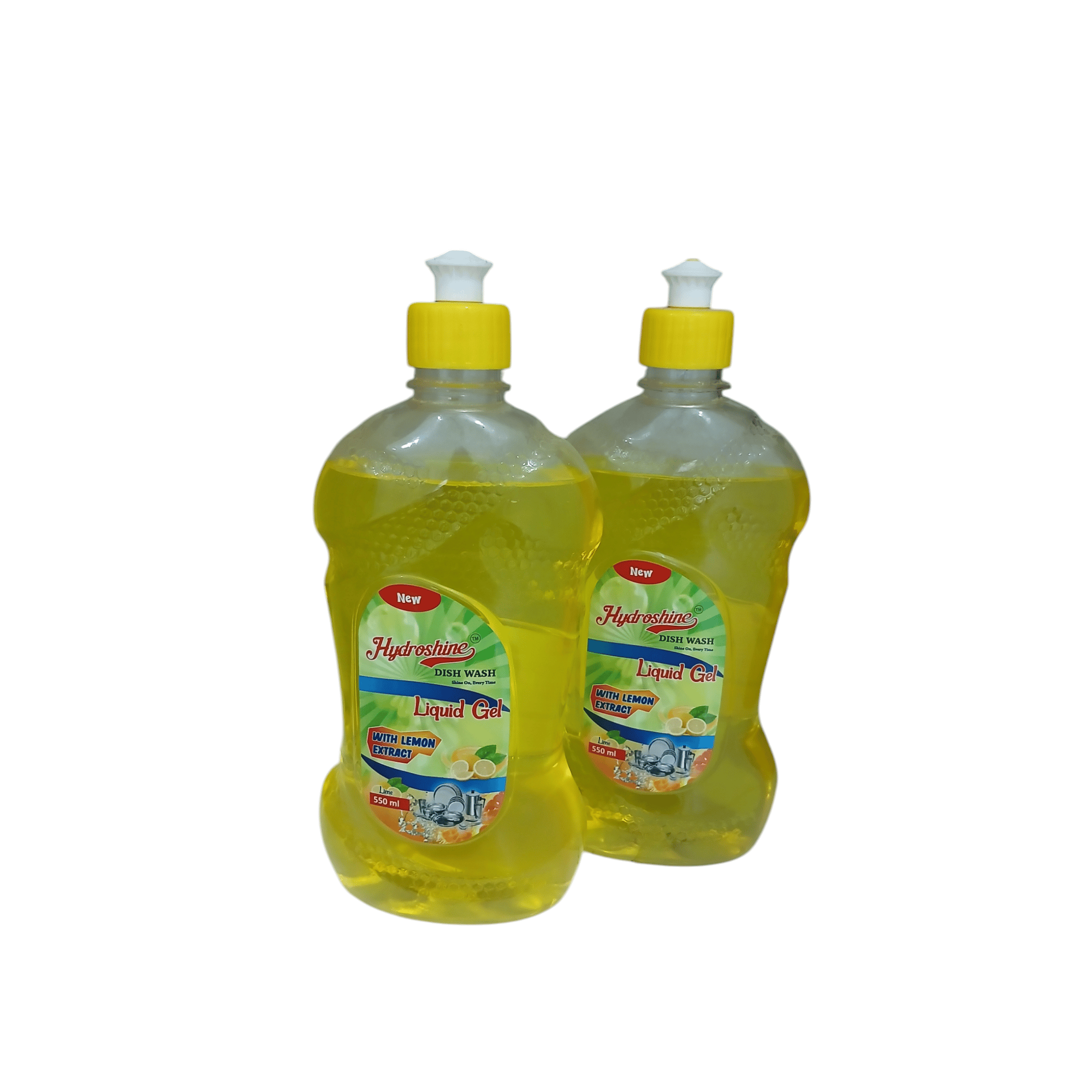 Hydroshine Dish Wash Liquid Gel with Lemon Extract, 550ml Pack Of 2