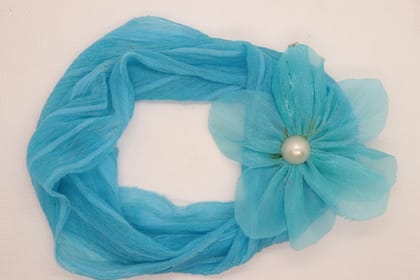  Light Blue Baby Headband with Pearl Flower