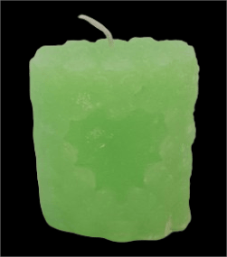  Green pillar candle, 3" x 3"