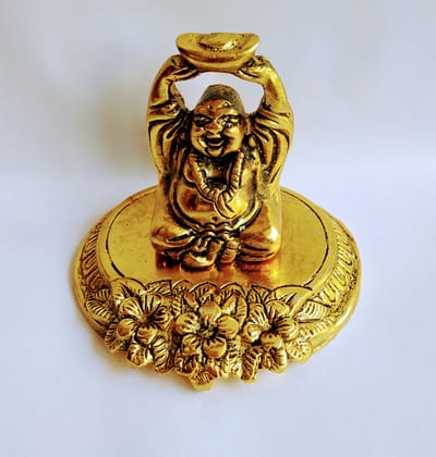Laughing Buddha Statue for Home Decor (3 -Inch) | Good Luck & Wealth | Feng Shui Laughing Buddha-Golden