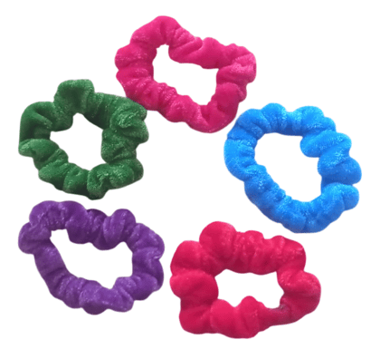 Colorful Velvet Scrunchies - Soft and Gentle on Hair - 5 Pack