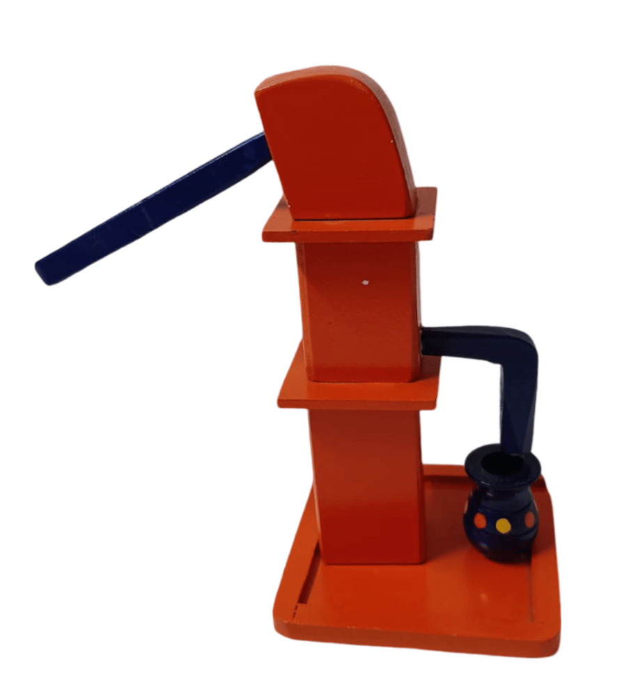 Wooden Hand Water Pump Toy for Kids (orange)