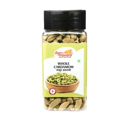 Agro Mantra Whole Cardamom 100g Jar | Rich & Aromatic Green Cardamom | Sourced from Kerala | Perfect for Kheer, Chai, Biryanis & Curries | Fresh & Versatile Indian Spice