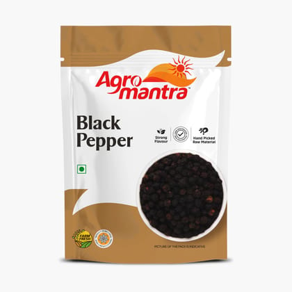 Agro Mantra Black Pepper | Sourced from Kerala | Robust Flavor & Intense Aroma | Perfect for Curries, Soups, Marinades & Chaat Masala | Vegetarian & Preservative-Safe